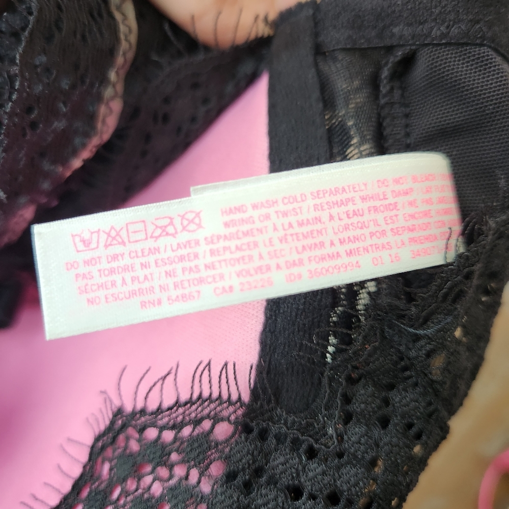 Victoria Secret Pink Lace Black Brallete - Picture 5 of 8